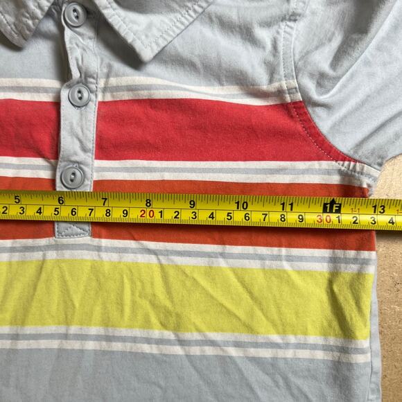 Tea Collection Boy Size 6 Polo Gray/Orange Stripes Button-Up Shirt - Picture 5 of 5